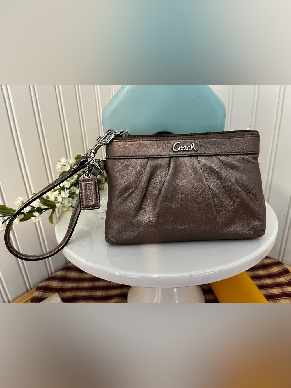 COACH Bronze Wristlet